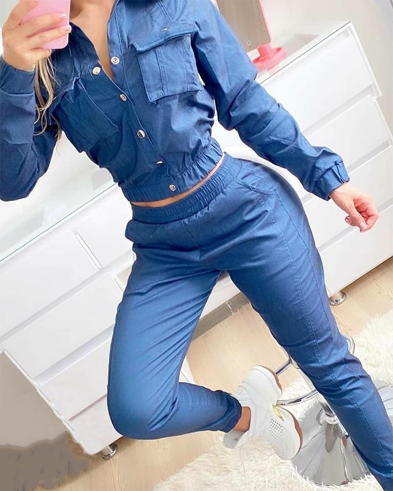 Sexy Long Sleeve Sports Two-Piece Suit