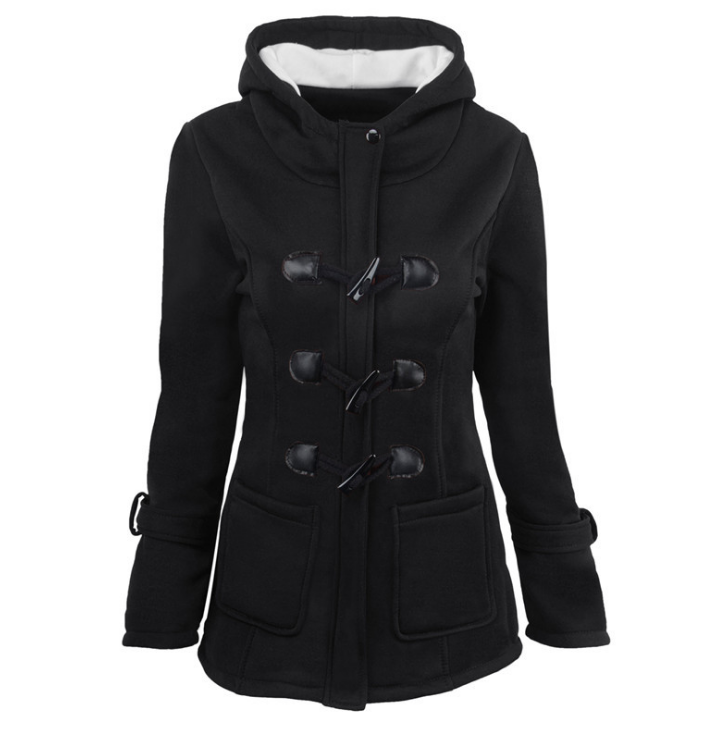 Women'S Long-Sleeved Thick Hooded Jacket