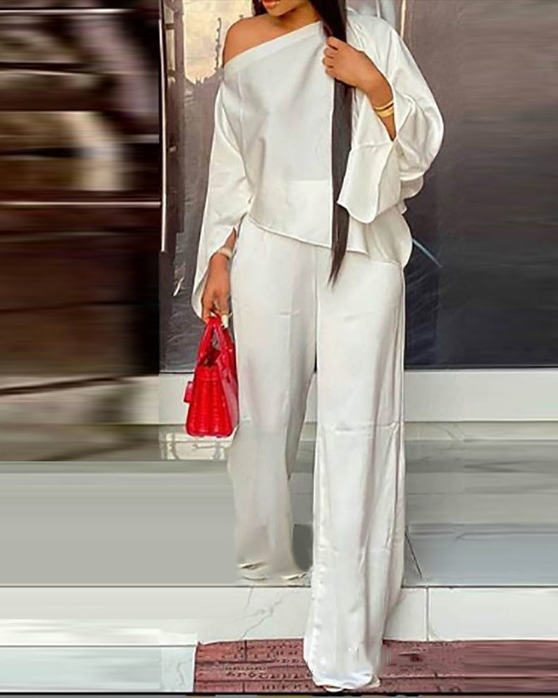 Solid Color Fashion Casual Two-Piece Suit