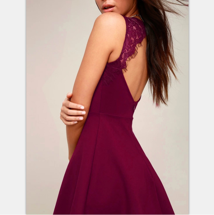 Sexy Lace Sleeveless Zipper Dress