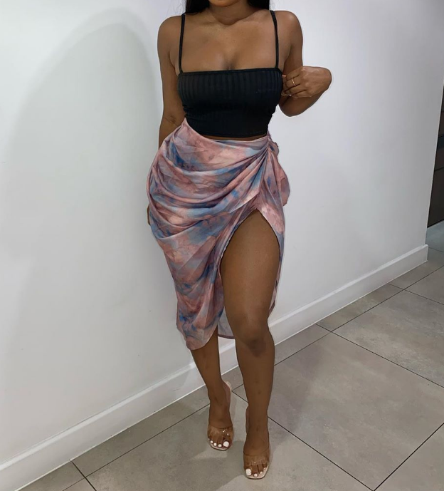 Irregular Sexy Print Skirt