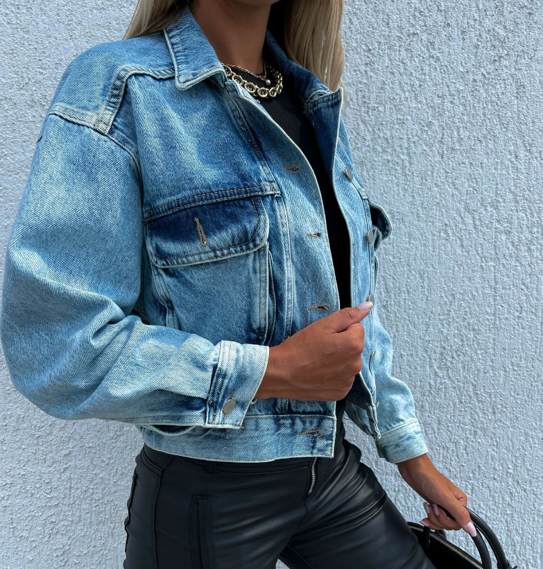 Casual Pocket Button Denim Jacket