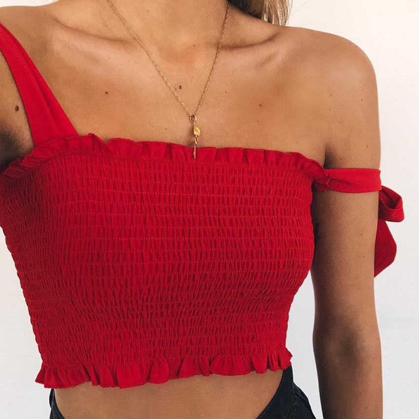 Vest Spaghetti Strap Bra Sexy Club Casual Slim Chiffon Strap