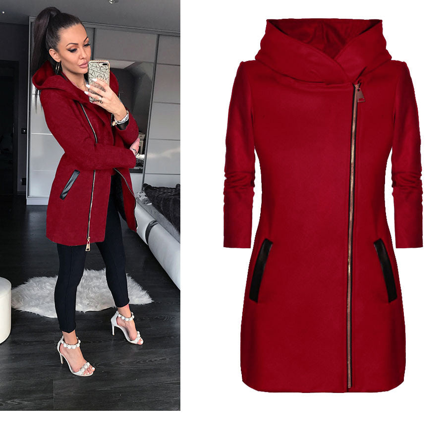 Fashion Long-Sleeved Zipper Cardigan Coat