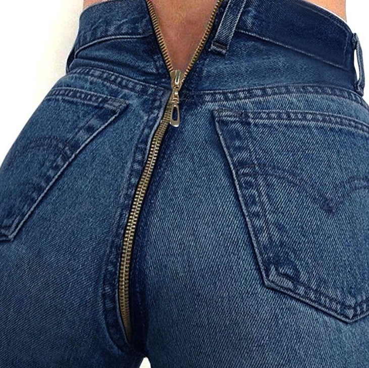 Fashion Slim High Waist Zipper Pants
