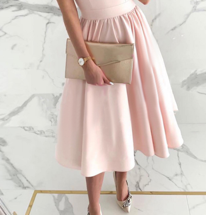 V-Neck Women'S Pink Sling Sleeveless Dress