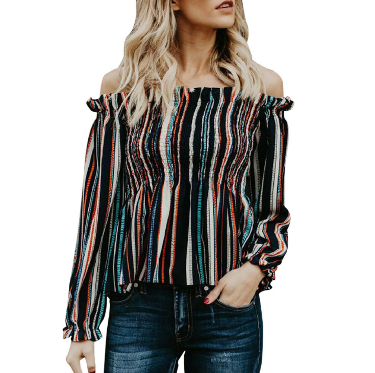 Fashion Women's Striped Long Sleeve Shirt