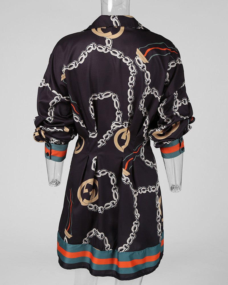 Casual Sexy Printed Long Sleeve Dress