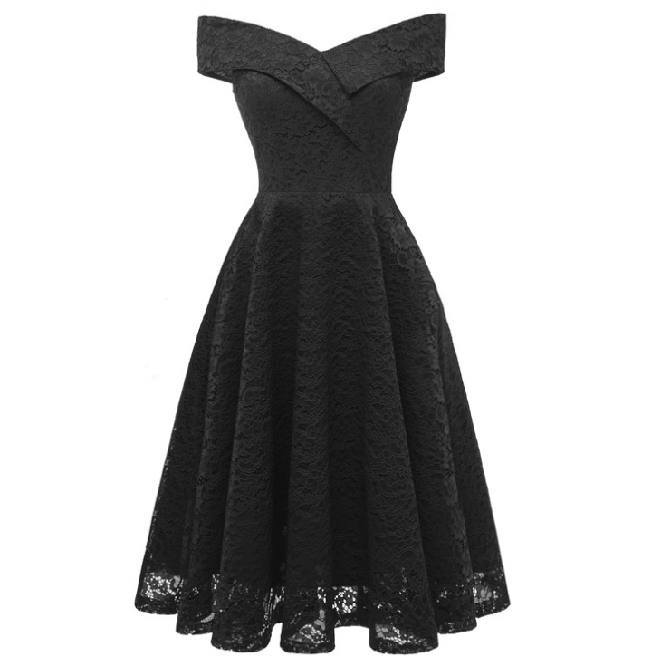 Lace Off the Shoulder Cocktail Dress