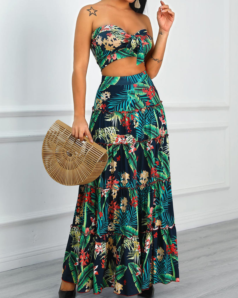 Retro Two-Piece Printing Suit