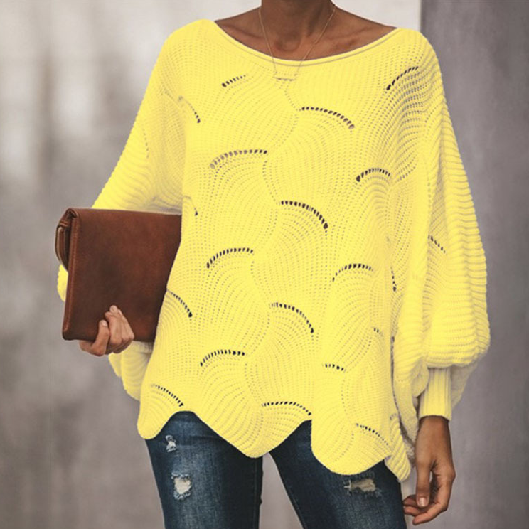 Large Size Loose Knit Long Sleeve Sweater