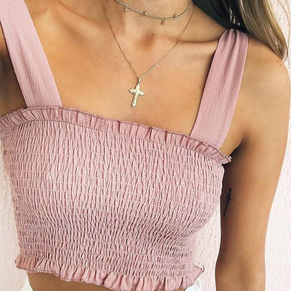 Vest Strap Bra Sexy Club Casual Slim Chiffon Strap