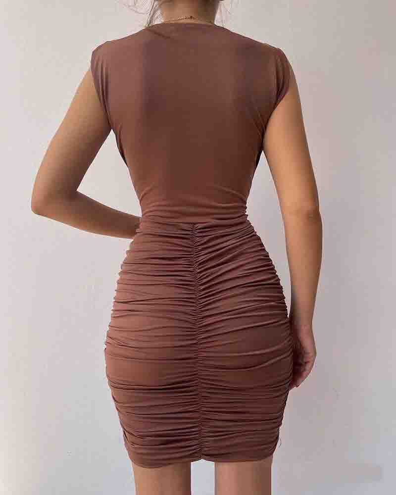Solid Color Sexy Sleeveless Tight Dress