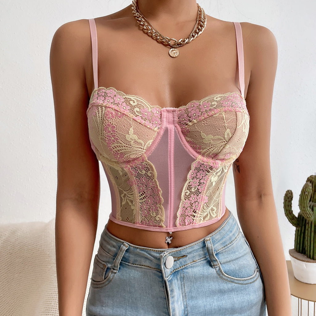 Sexy Embroidery Sling Backless Vest Tops
