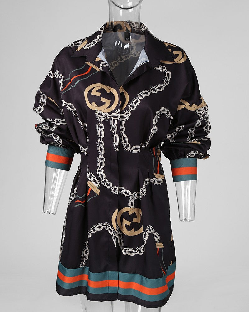 Casual Sexy Printed Long Sleeve Dress