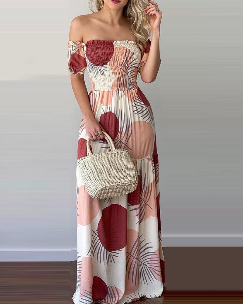 Casual Printed Short Sleeve Dress