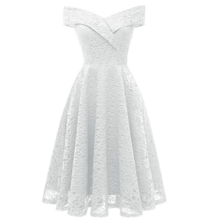 Lace Off the Shoulder Cocktail Dress