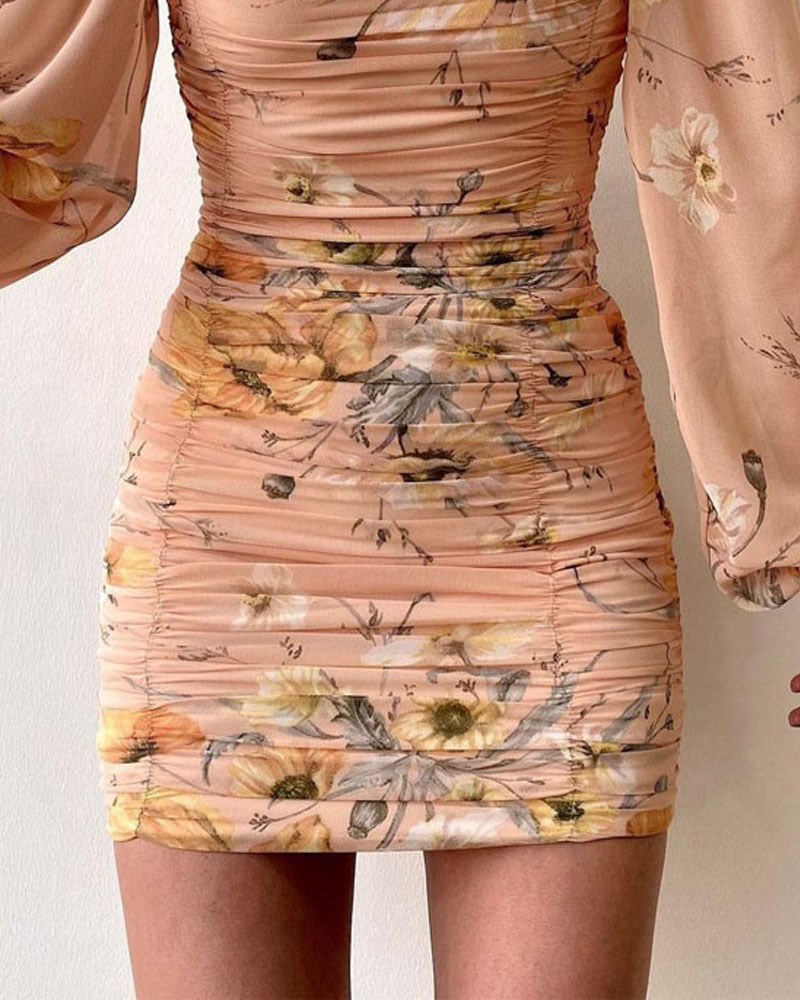 Casual Women Long Sleeve Print Dress