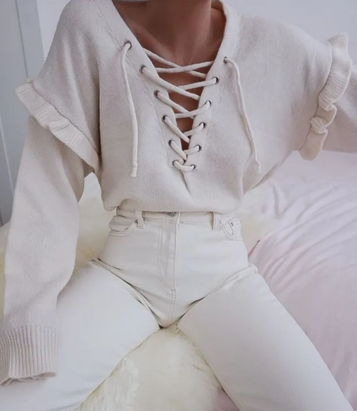 Solid Color Long Sleeve Casual Sweater