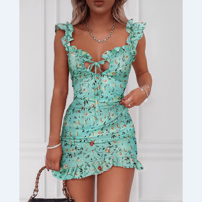 Elegant Floral Sexy Sleeveless Dress