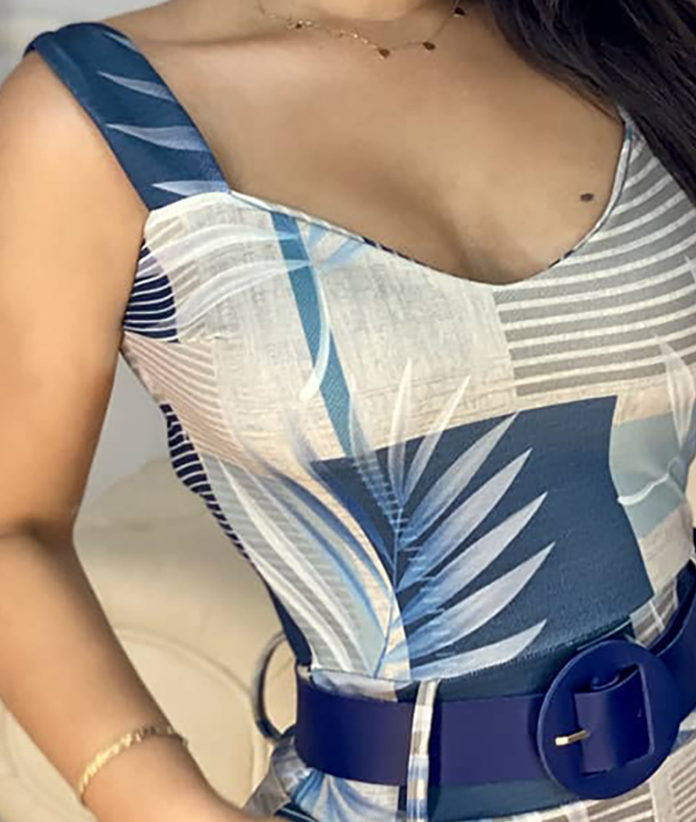 Women'S Printed Sling Skinny Sleeveless Jumpsuit