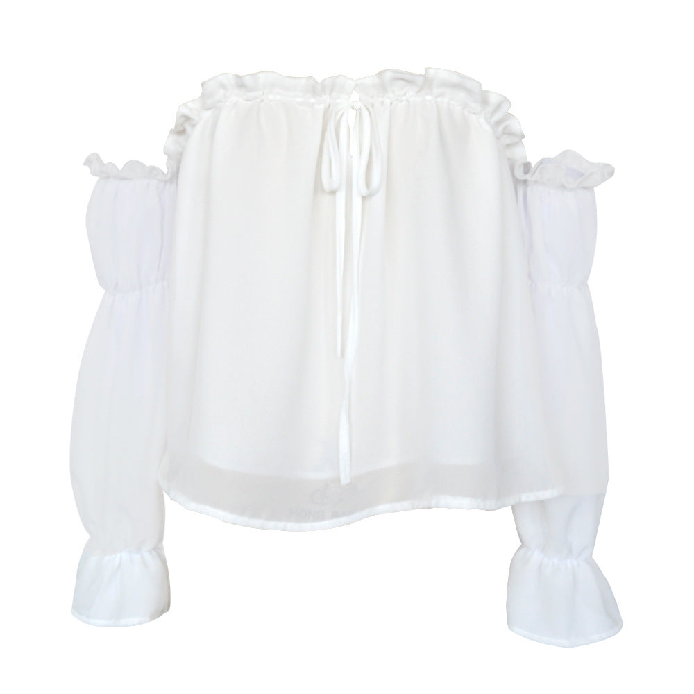 White One-Shoulder Ruffled Top