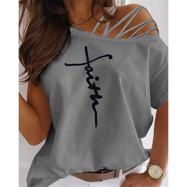 Printed Irregular Casual T-Shirt