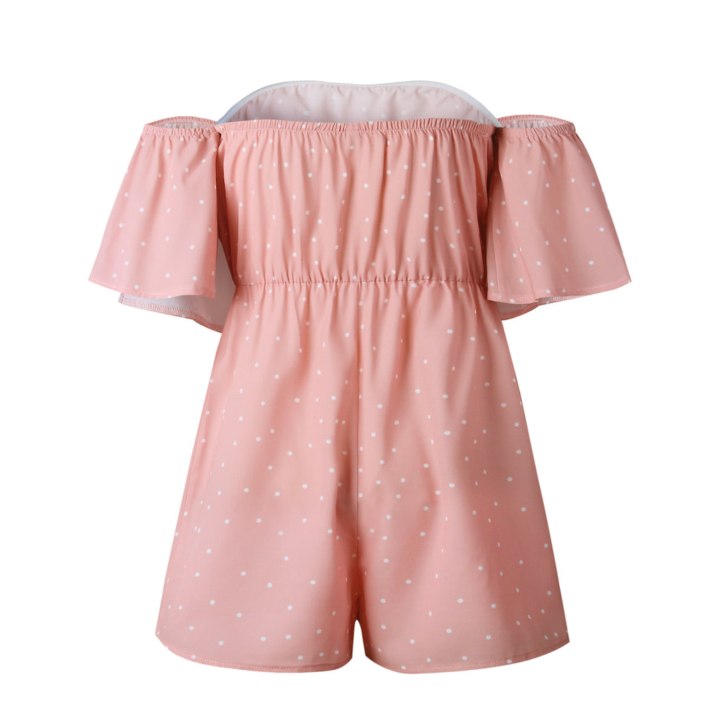 Sexy Printed Loose Shoulders Jumpsuit