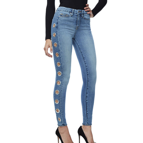 Solid Color Women'S Tight Ipped Jeans