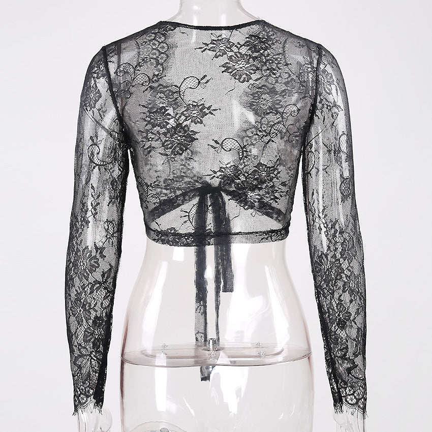 Lace Cardigan Women's Sexy V-Neck Top