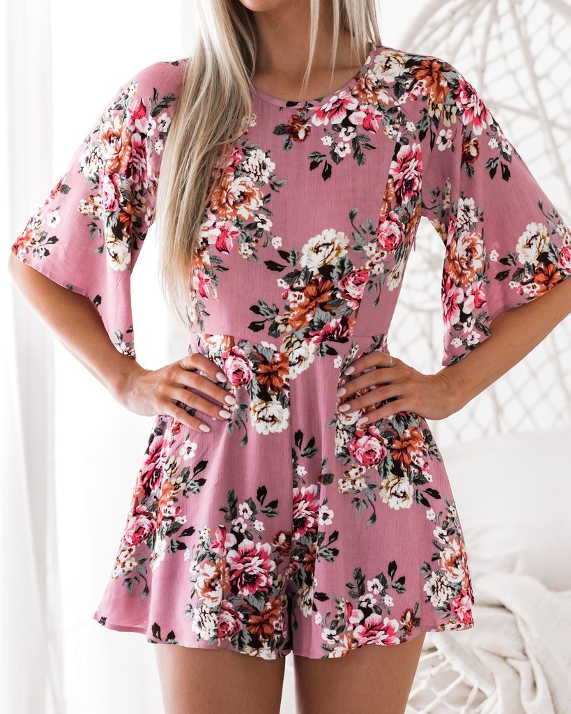 Women'S Long-Sleeved Printing Jumpsuit