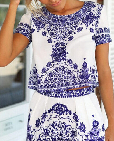 BLUE AND WHITE PORCELAIN DRESS