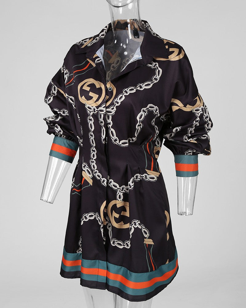 Casual Sexy Printed Long Sleeve Dress