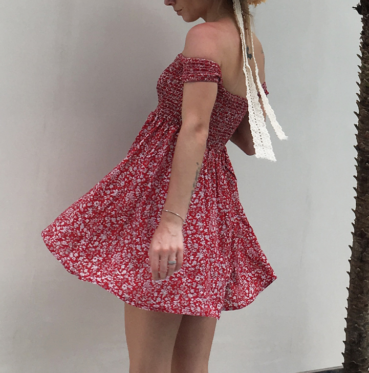 Printed Off-Shoulder Neck Print Dress