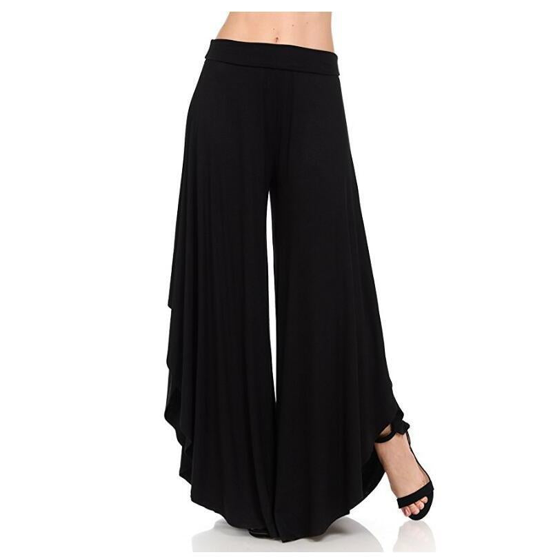 Irregular High Waist Elegant Ruffles Wide Leg Pleated Pants