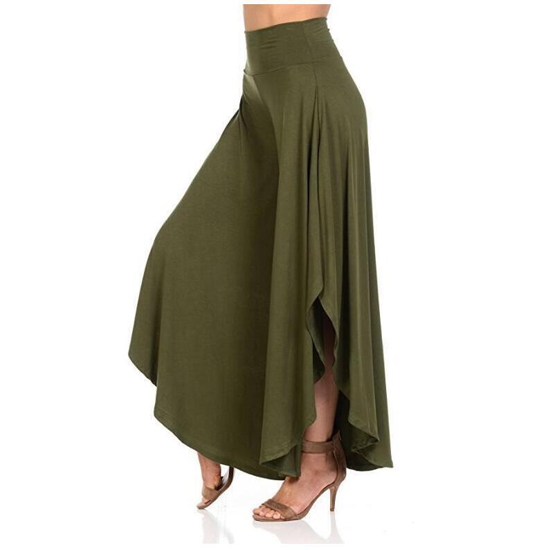 Irregular High Waist Elegant Ruffles Wide Leg Pleated Pants