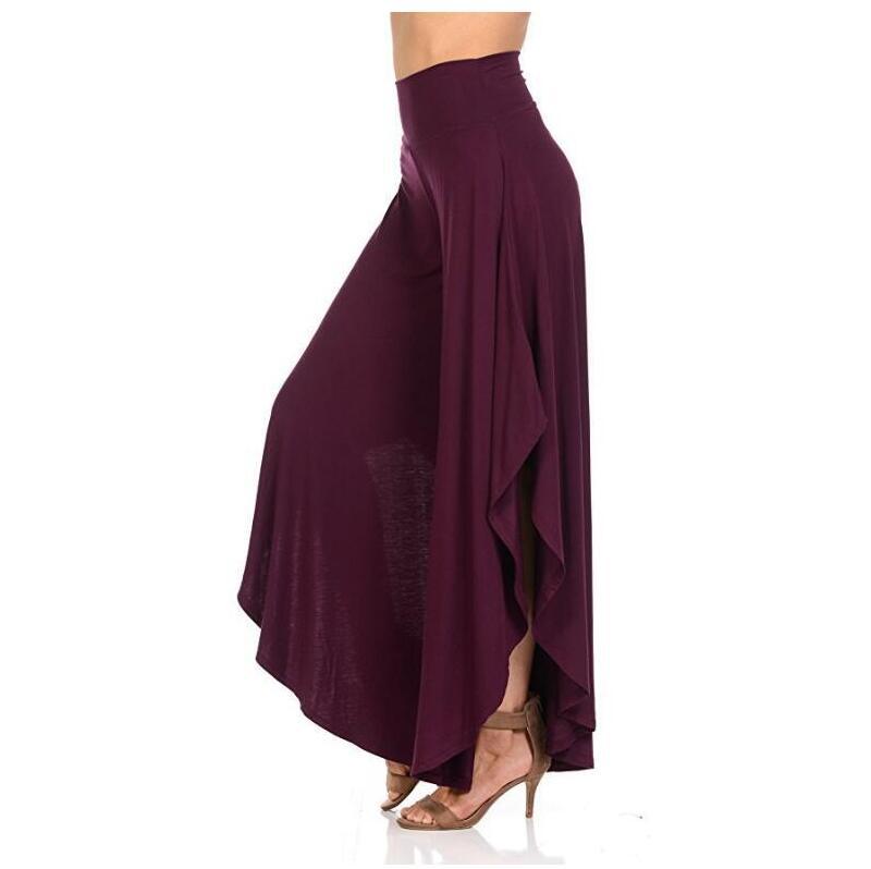 Irregular High Waist Elegant Ruffles Wide Leg Pleated Pants