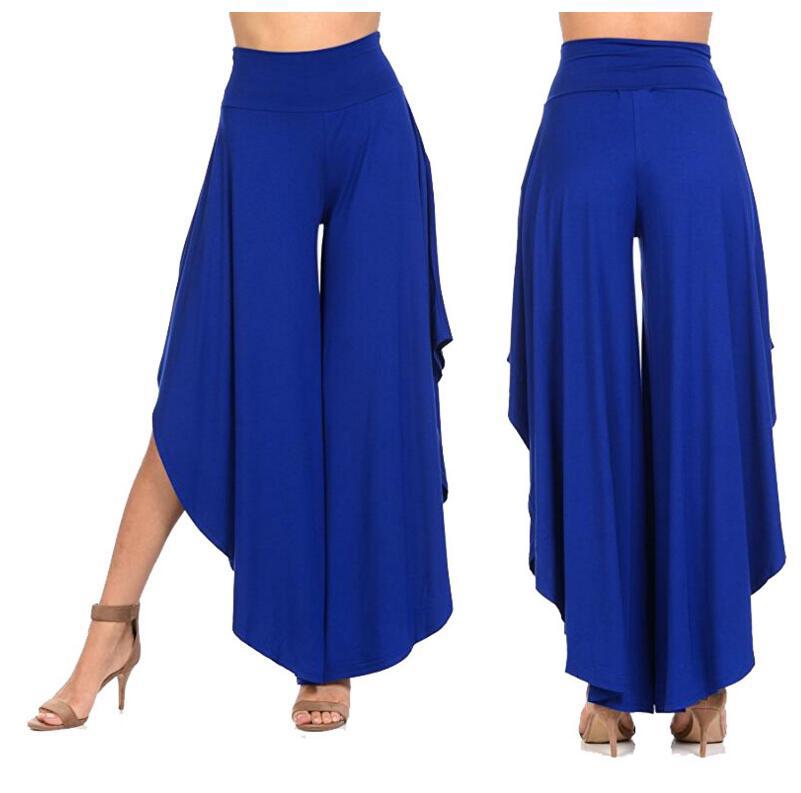 Irregular High Waist Elegant Ruffles Wide Leg Pleated Pants