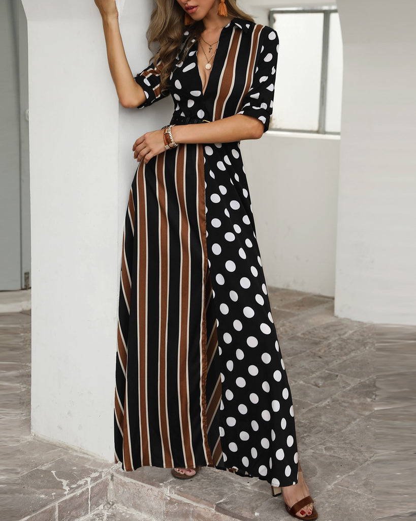 Striped Sexy Women'S Polka Dot Dress