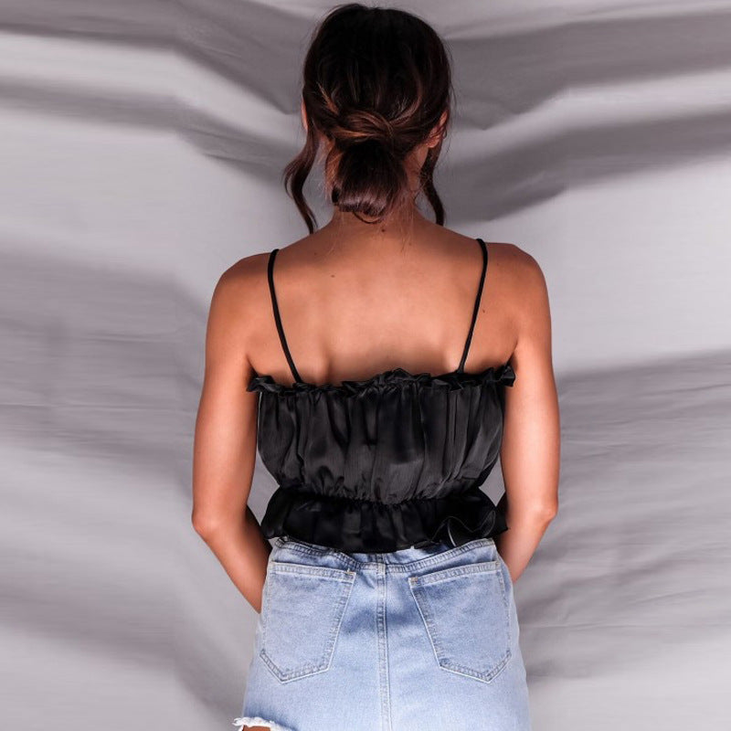 Women'S Sling Chiffon Sleeveless T-Shirt