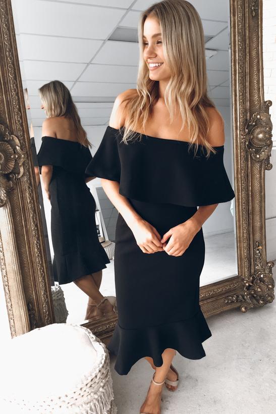 Fashion Strapless Flounced Bag Hip Dress