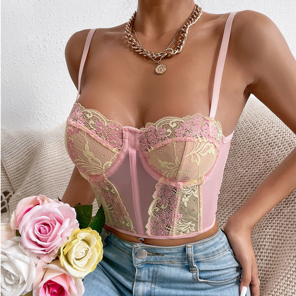 Sexy Embroidery Sling Backless Vest Tops