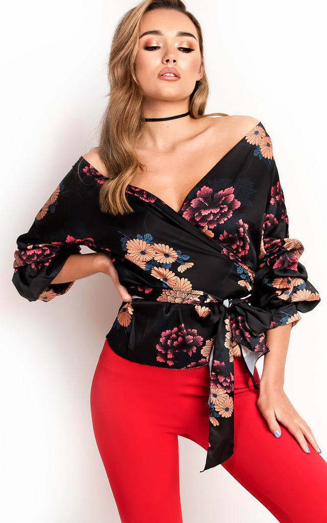Women'S Sexy Print V-Neck Long-Sleeved Shirt