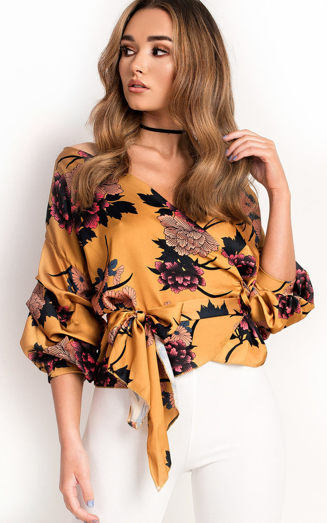 Women'S Sexy Print V-Neck Long-Sleeved Shirt