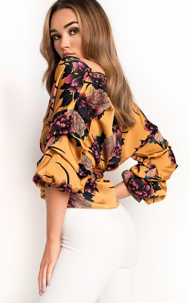Women'S Sexy Print V-Neck Long-Sleeved Shirt