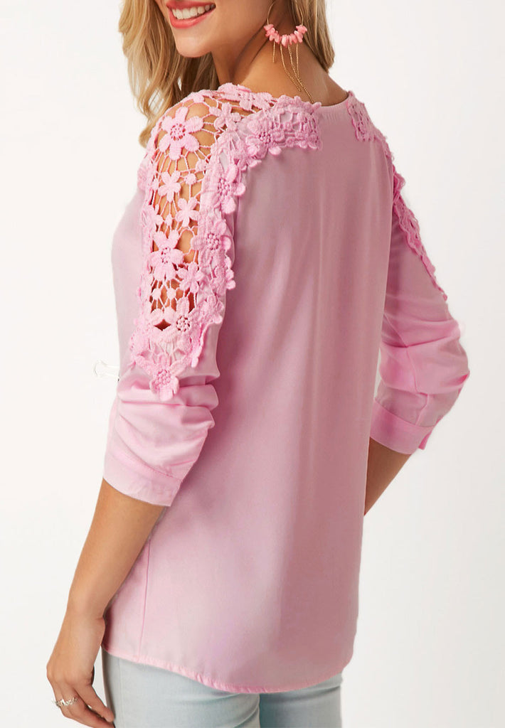 Sexy Lace Long Sleeve Design T-Shirt