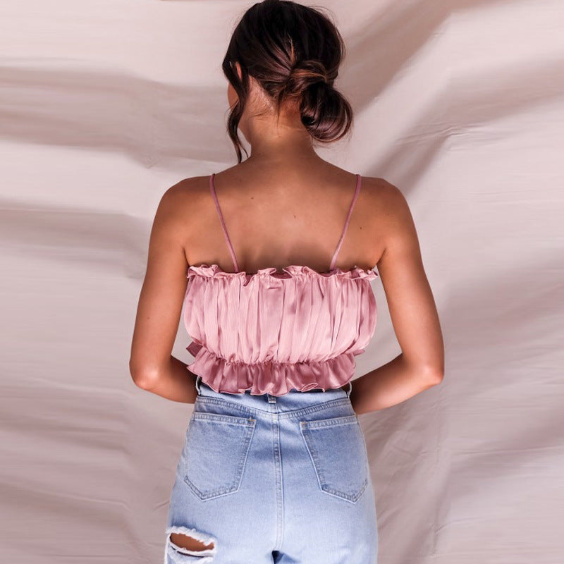 Women'S Sling Chiffon Sleeveless T-Shirt