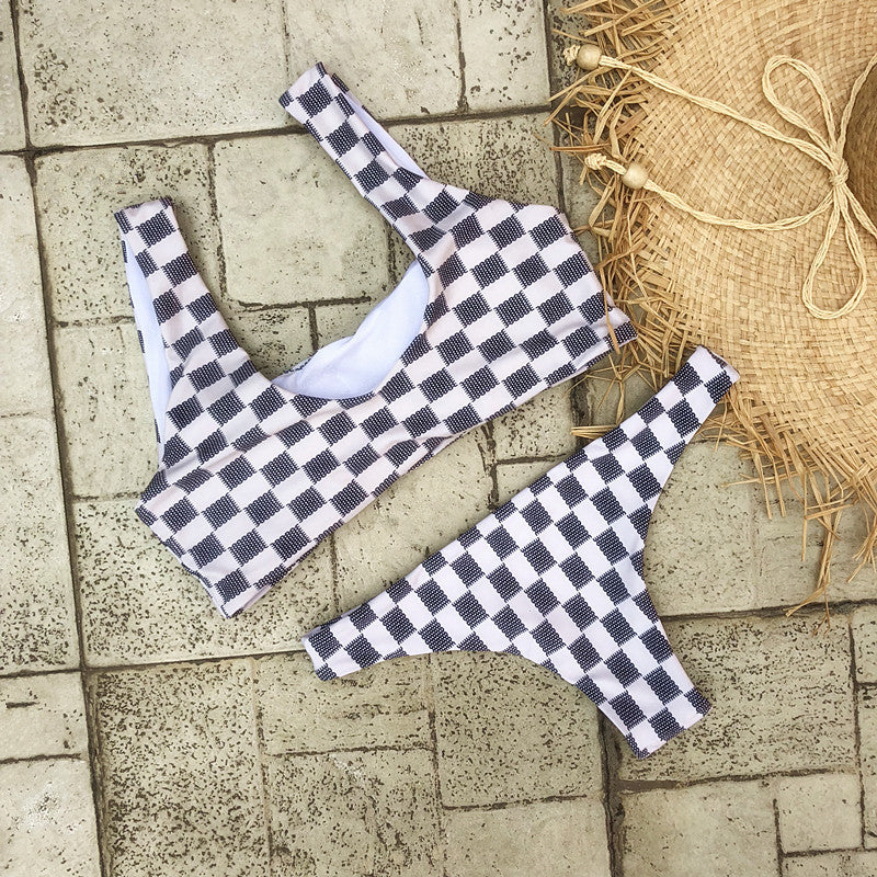 High waist two piece print swimwear bathsuit