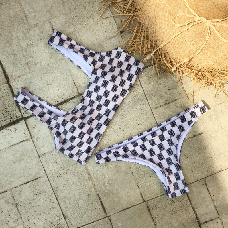 High waist two piece print swimwear bathsuit