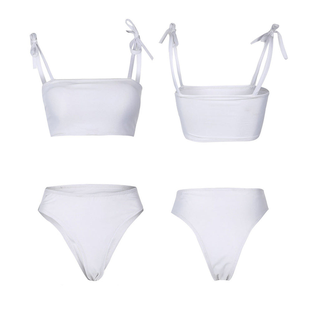 Sexy White Sling Two Piece Swimsuit